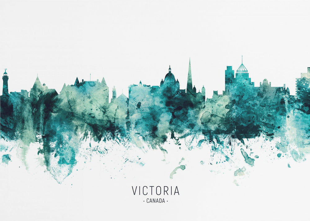 Wall Art Victoria Canada Skyline by Michael Tompsett-Canvas Print-DECOROLALA