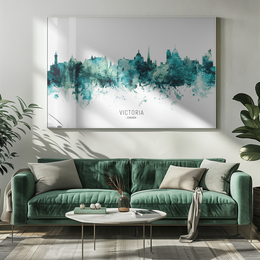 Wall Art Victoria Canada Skyline by Michael Tompsett-Canvas Print-DECOROLALA