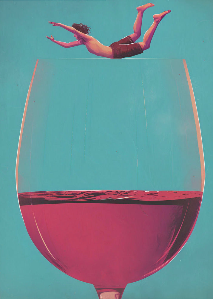 Wall Art Wine Dive by Andreas Magnusson-canvas-DECOROLALA