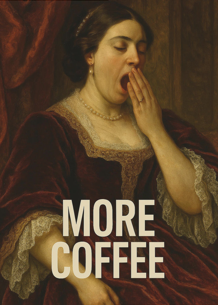 Wall Art Yawning for Coffee by Dikhotomy-Canvas Print-DECOROLALA