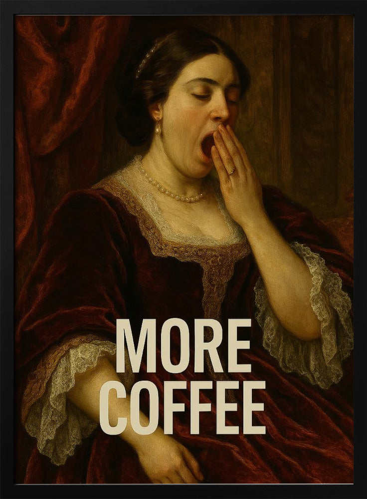 Wall Art Yawning for Coffee by Dikhotomy-Canvas Print-DECOROLALA