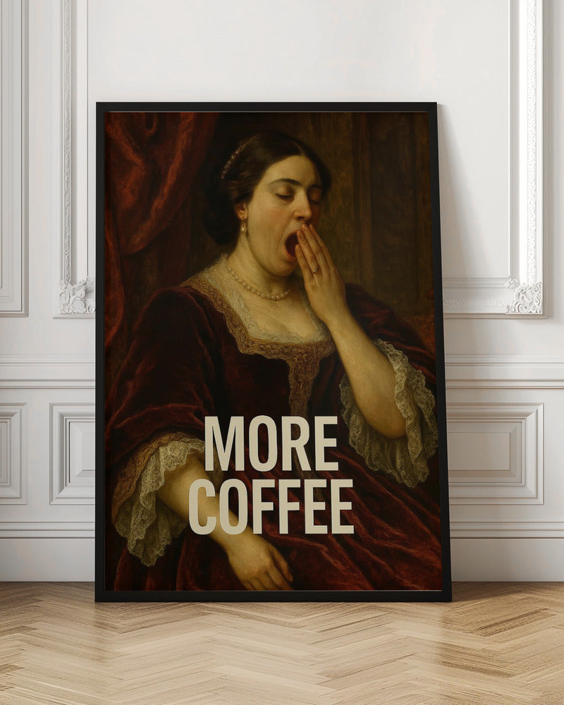 Wall Art Yawning for Coffee by Dikhotomy-Canvas Print-DECOROLALA