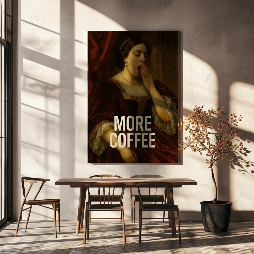 Wall Art Yawning for Coffee by Dikhotomy-Canvas Print-DECOROLALA