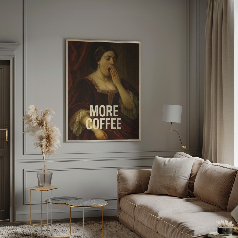 Wall Art Yawning for Coffee by Dikhotomy-Canvas Print-DECOROLALA