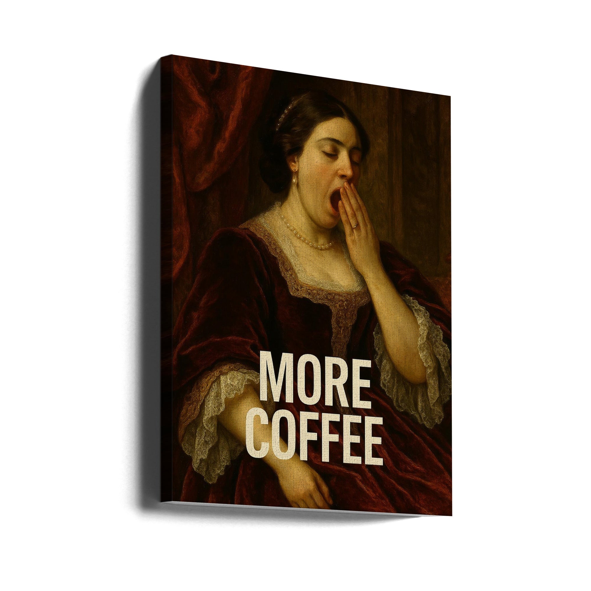 Wall Art Yawning for Coffee by Dikhotomy-Canvas Print-DECOROLALA
