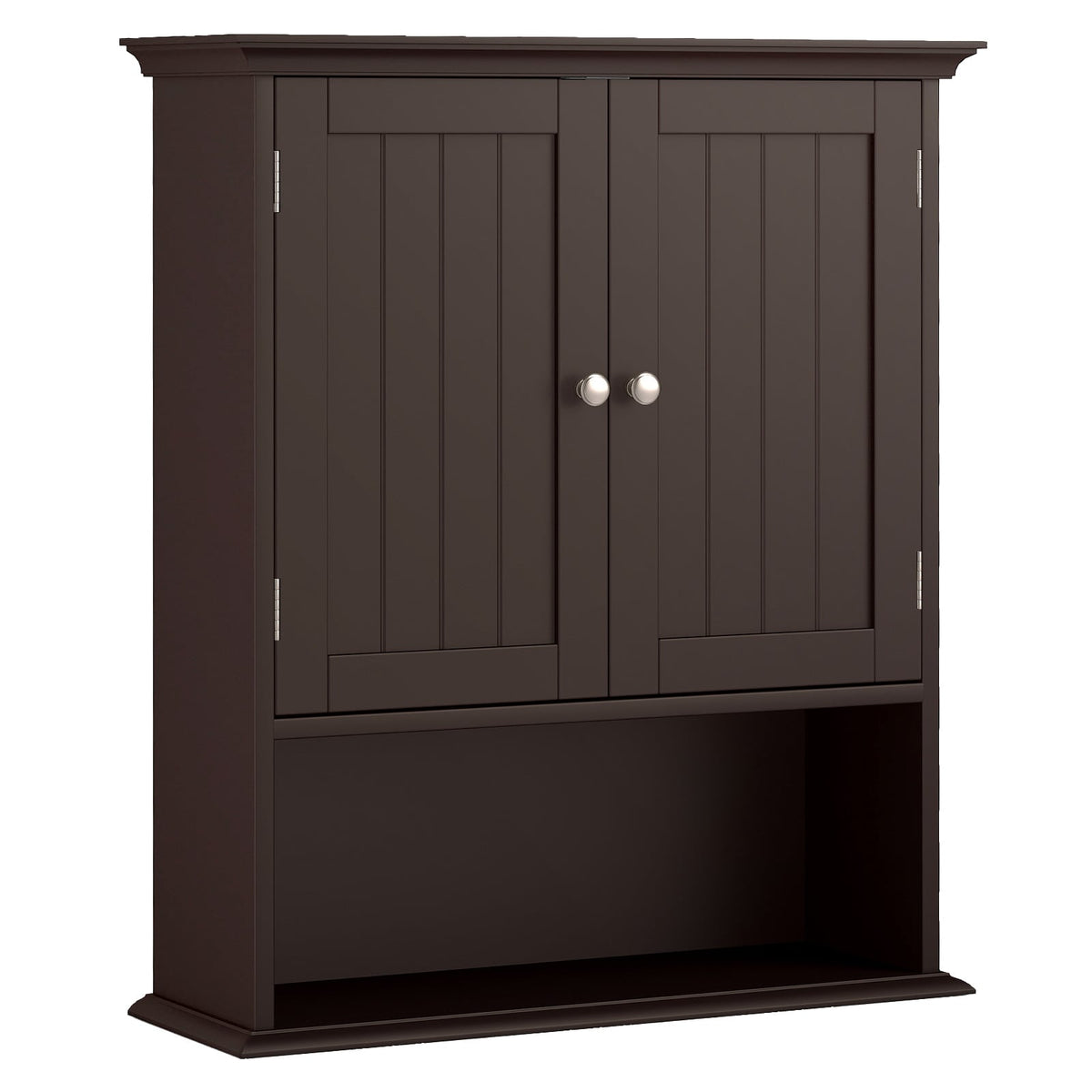 Wall Mount Bathroom Cabinet Organizer - Brown 23.5" MDF-Wall Cabinets-DECOROLALA