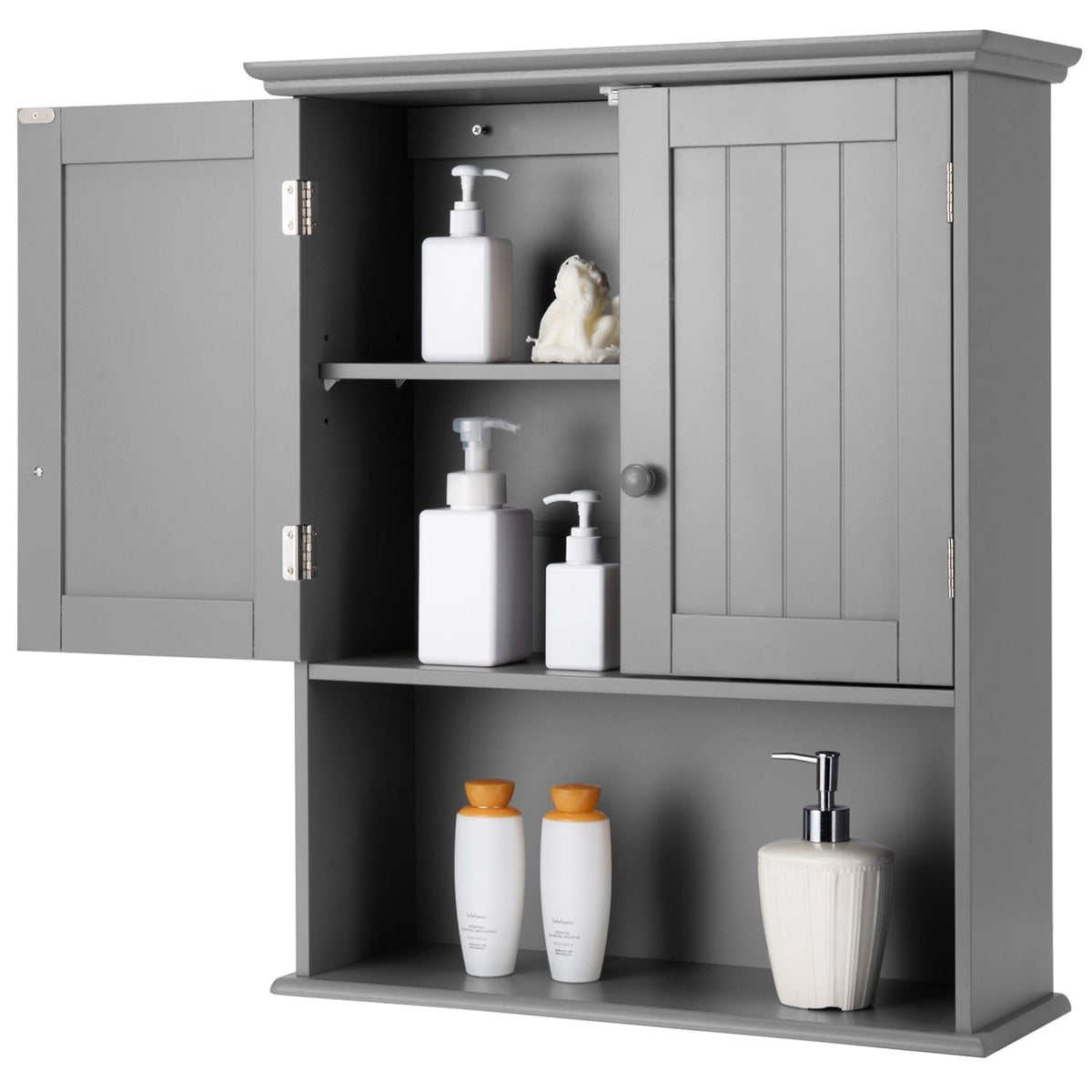 Wall Mount Bathroom Storage Cabinet-Dark Gray-Wall Cabinets-DECOROLALA