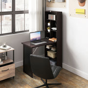 Wall Mount Fold-out Desk with Blackboard - Brown-Office Products > Office Furniture > Office Desks & Work Stations > Writing Desks-DECOROLALA