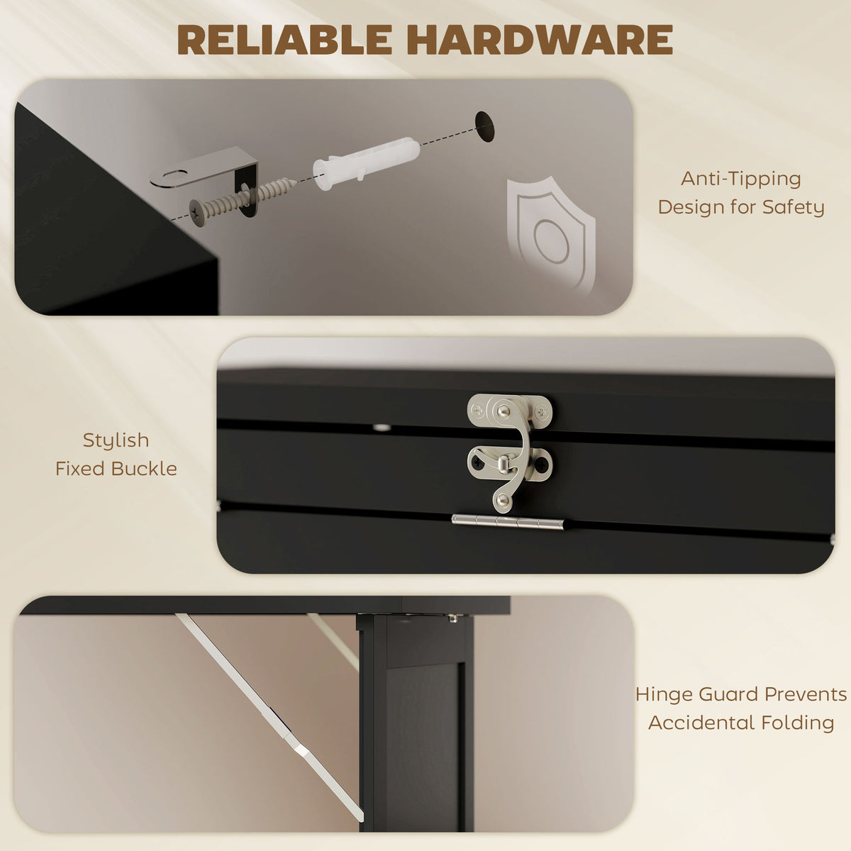 Wall Mount Folding Desk with Blackboard - Black-Office Products > Office Furniture > Office Desks & Work Stations > Computer Desks-DECOROLALA