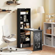 Wall Mount Folding Desk with Blackboard - Black-Office Products > Office Furniture > Office Desks & Work Stations > Computer Desks-DECOROLALA