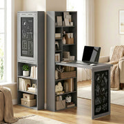 Wall Mount Folding Desk with Blackboard - Charcoal Grey-Office Products > Office Furniture > Office Desks & Work Stations > Computer Desks-DECOROLALA