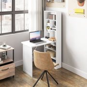 Wall Mount Folding Desk with Whiteboard - White-Office Products > Office Furniture > Office Desks & Work Stations > Computer Desks-DECOROLALA