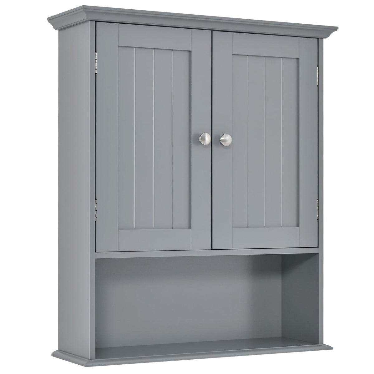 Wall Mount Gray Bathroom Cabinet - MDF Storage Organizer-Wall Cabinets-DECOROLALA