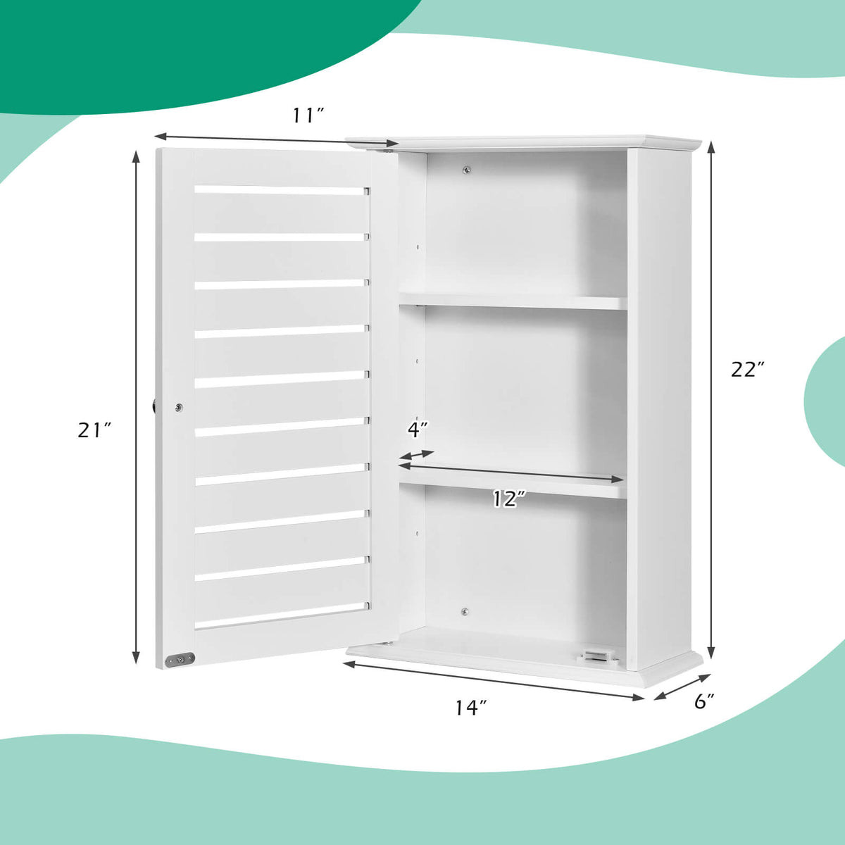 Wall Mount Medicine Cabinet Multifunction Storage Organizer-Wall Cabinets-DECOROLALA