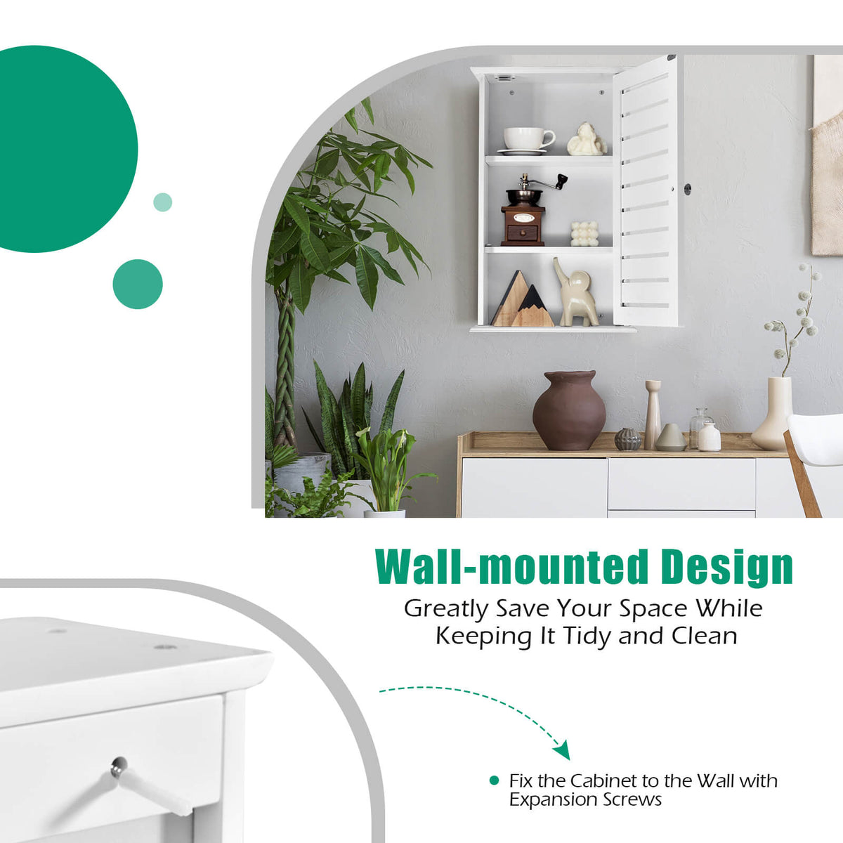 Wall Mount Medicine Cabinet Multifunction Storage Organizer-Wall Cabinets-DECOROLALA