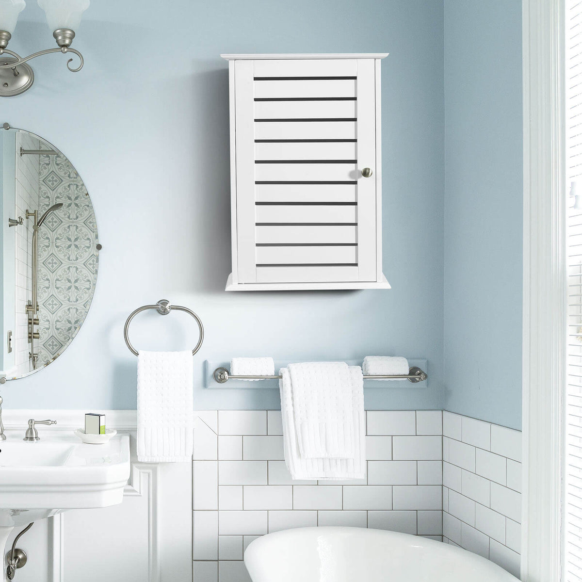 Wall Mount Medicine Cabinet Multifunction Storage Organizer-Wall Cabinets-DECOROLALA
