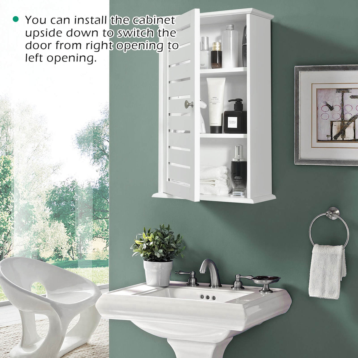 Wall Mount Medicine Cabinet Multifunction Storage Organizer-Wall Cabinets-DECOROLALA
