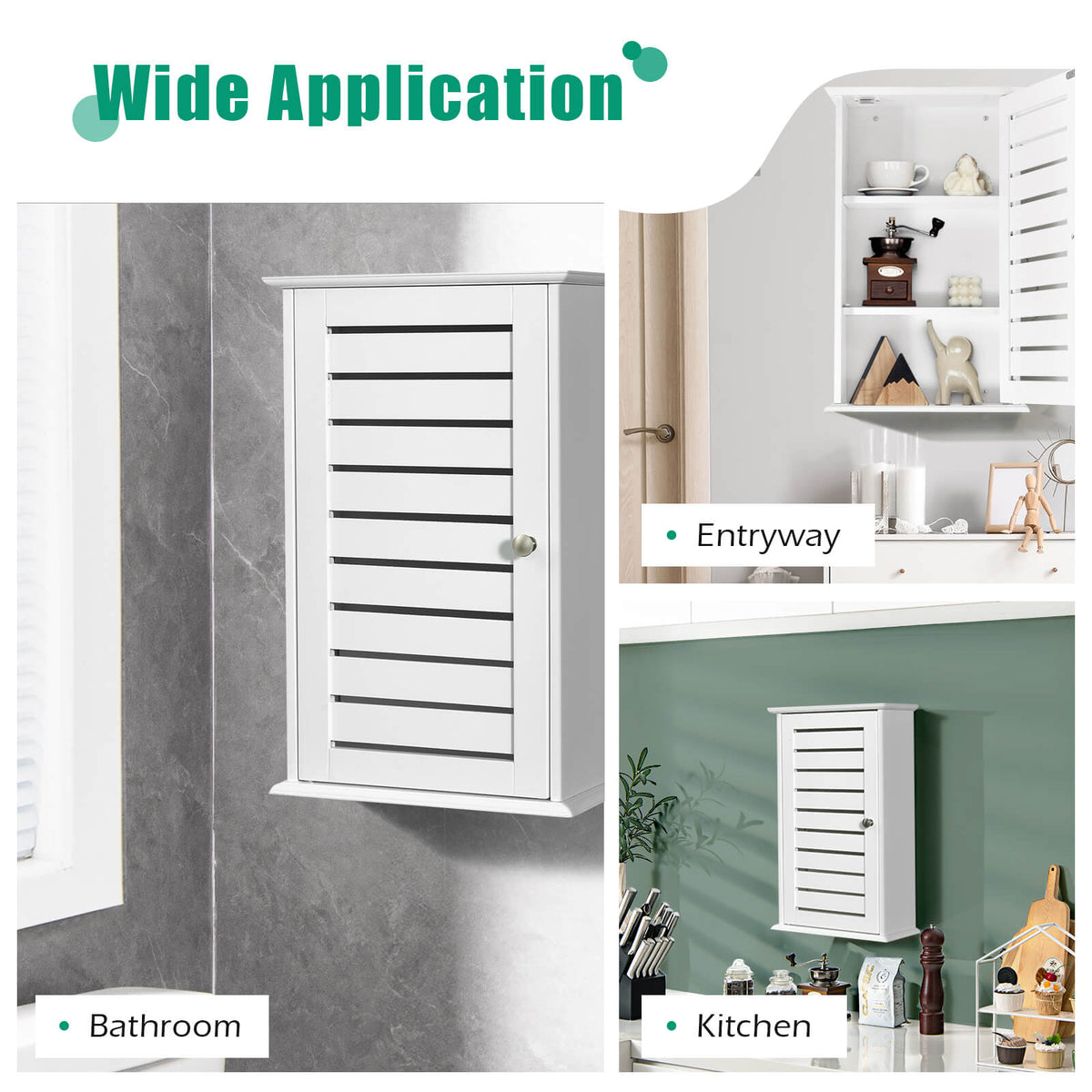 Wall Mount Medicine Cabinet Multifunction Storage Organizer-Wall Cabinets-DECOROLALA