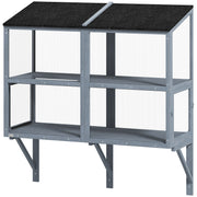 Wall-Mounted 2-Level Outdoor Catio - Grey 51.2"-DECOROLALA