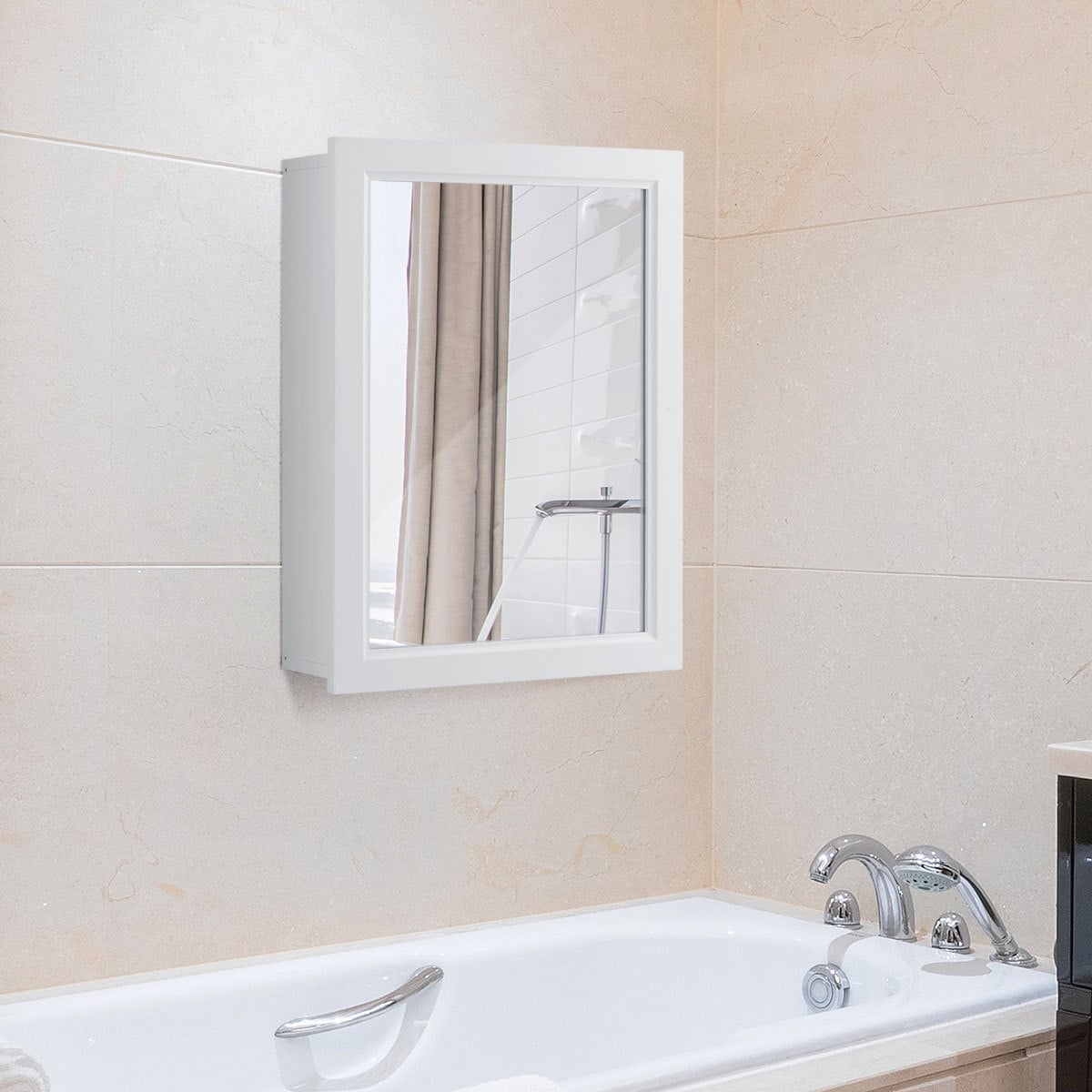 Wall Mounted Adjustable Medicine Storage Mirror Cabinet-Wall Cabinets-DECOROLALA