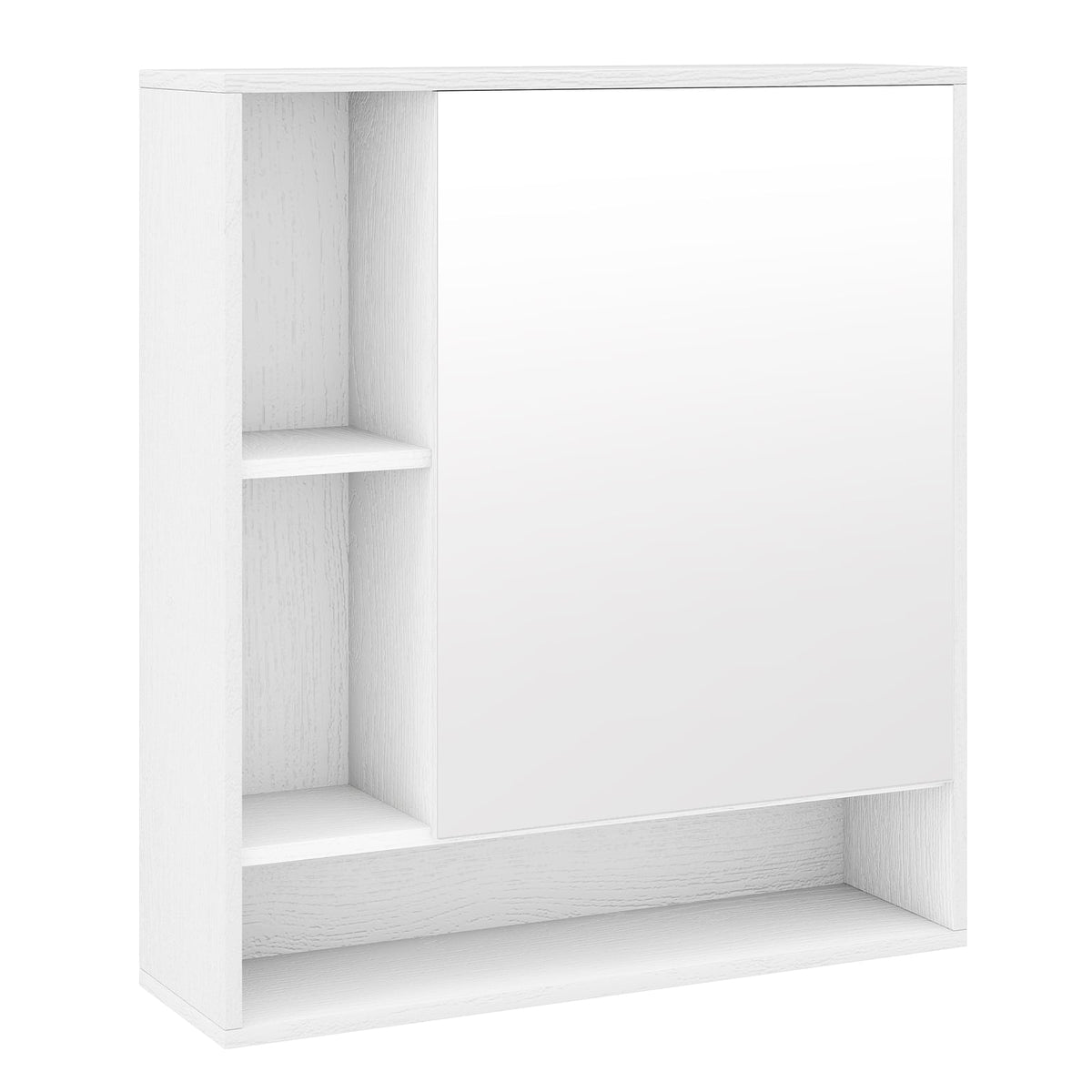 Wall Mounted Bathroom Cabinet with Mirror & Shelves - White-Wall Cabinets-DECOROLALA
