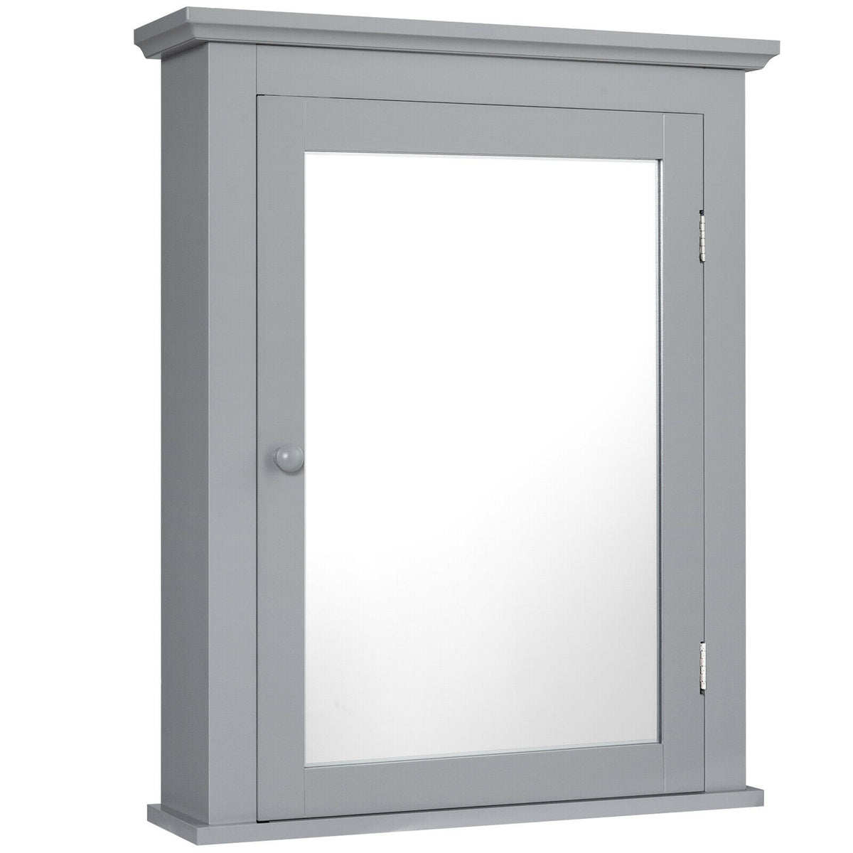 Wall-Mounted Bathroom Mirror Cabinet - Gray 22" Storage Shelf-Bathroom Wall Cabinets-DECOROLALA