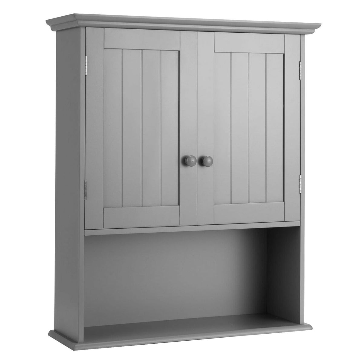 Wall-Mounted Bathroom Storage Cabinet - Dark Gray MDF 24"-Bathroom Wall Cabinets-DECOROLALA