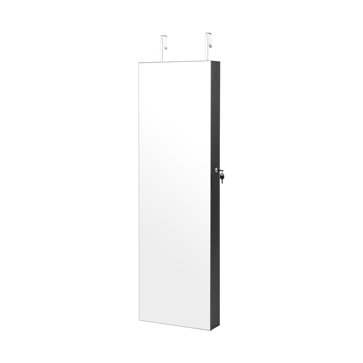Wall Mounted Jewelry Cabinet with 3-Color Lights-Black-Jewelry Armoires-DECOROLALA
