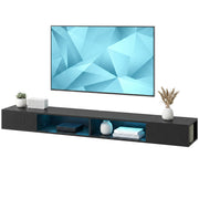Wall-Mounted TV Stand with RGB LED Lights - Black 70"-Home Furnishings > Living Room Furniture > TV¬†Stands-DECOROLALA