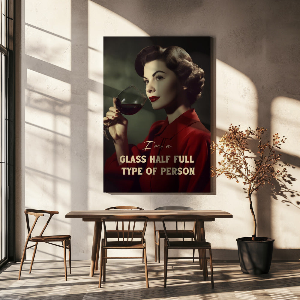 Wall art #039 I'm a glass half full type of person-Canvas Print-DECOROLALA
