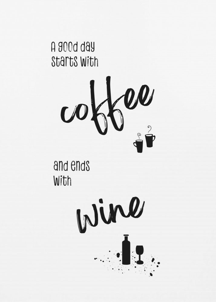 Wall art A good day starts with coffee and ends with wine-canvas-DECOROLALA