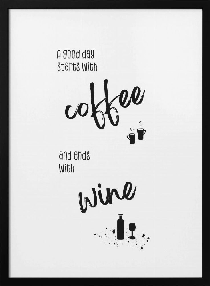 Wall art A good day starts with coffee and ends with wine-canvas-DECOROLALA