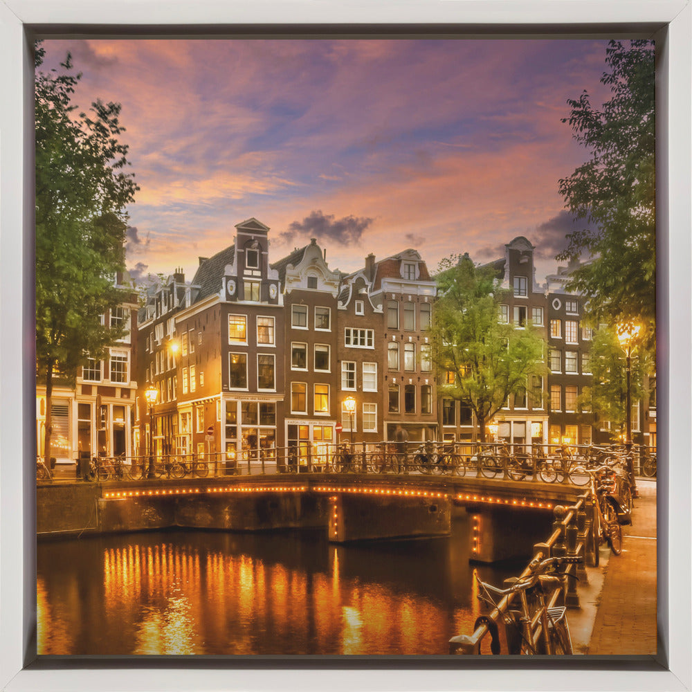 Wall art AMSTERDAM Idyllic impression from Singel-canvas-DECOROLALA