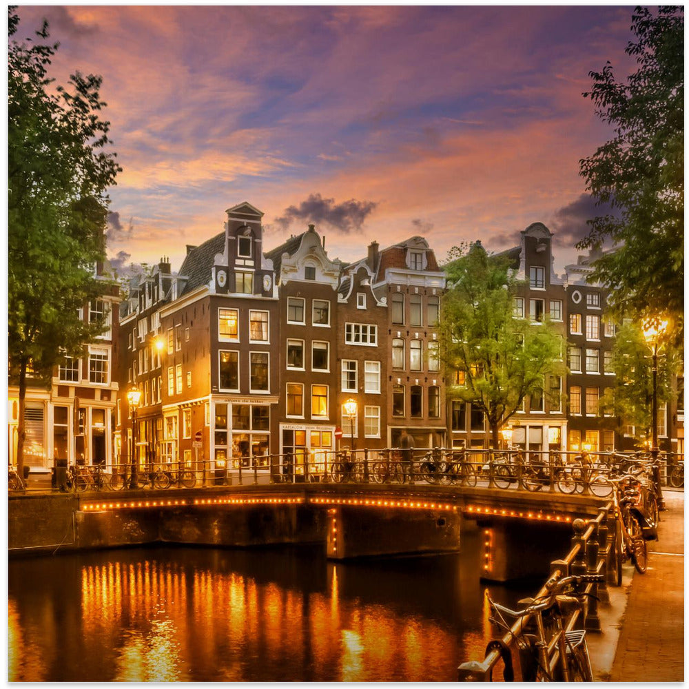 Wall art AMSTERDAM Idyllic impression from Singel-canvas-DECOROLALA