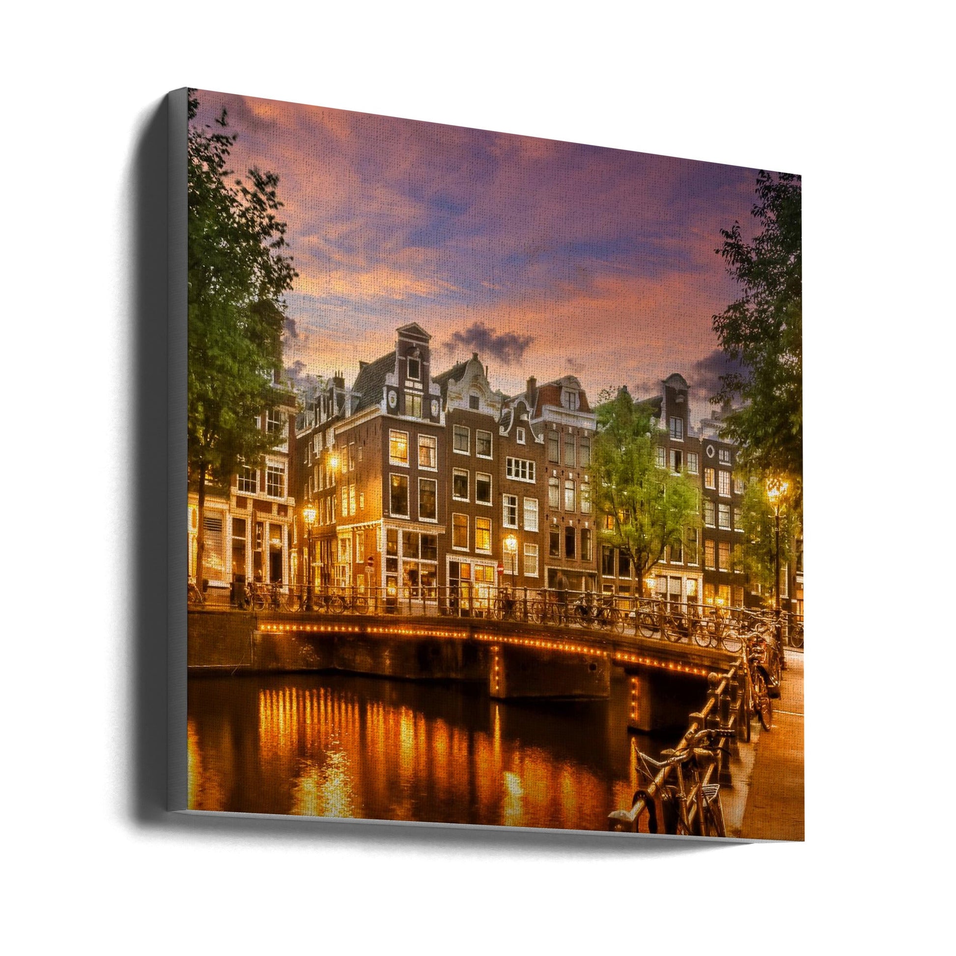 Wall art AMSTERDAM Idyllic impression from Singel-canvas-DECOROLALA