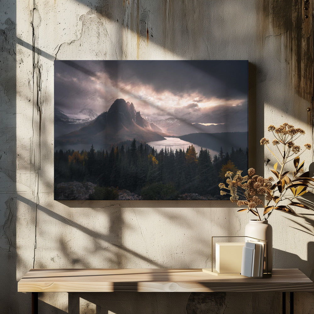 Wall art Assiniboine in Snow-Canvas Print-DECOROLALA