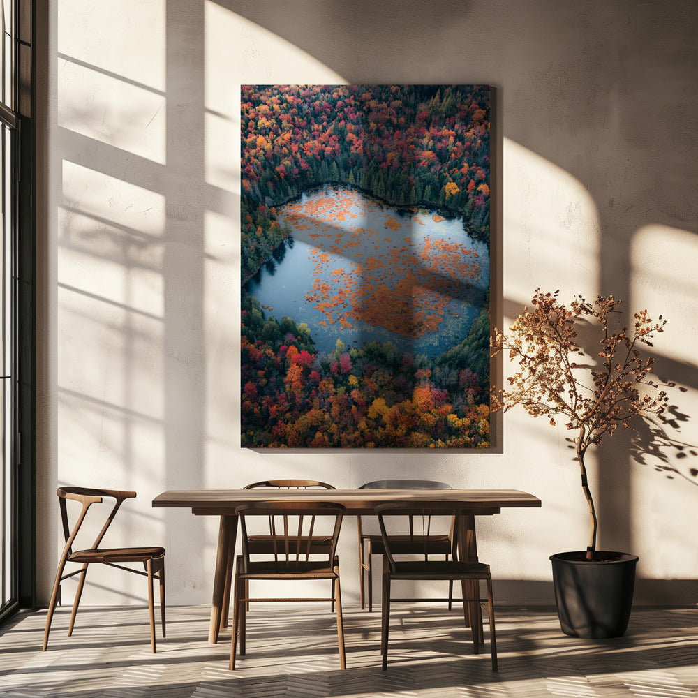 Wall art Autumn at the Lake-Canvas Print-DECOROLALA