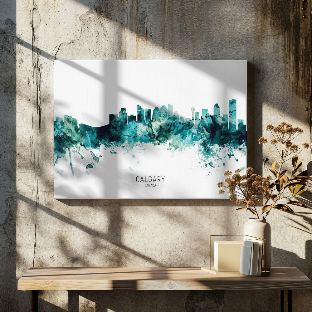 Wall art Calgary Canada Skyline-Canvas Print-DECOROLALA