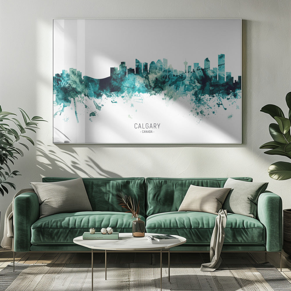 Wall art Calgary Canada Skyline-Canvas Print-DECOROLALA
