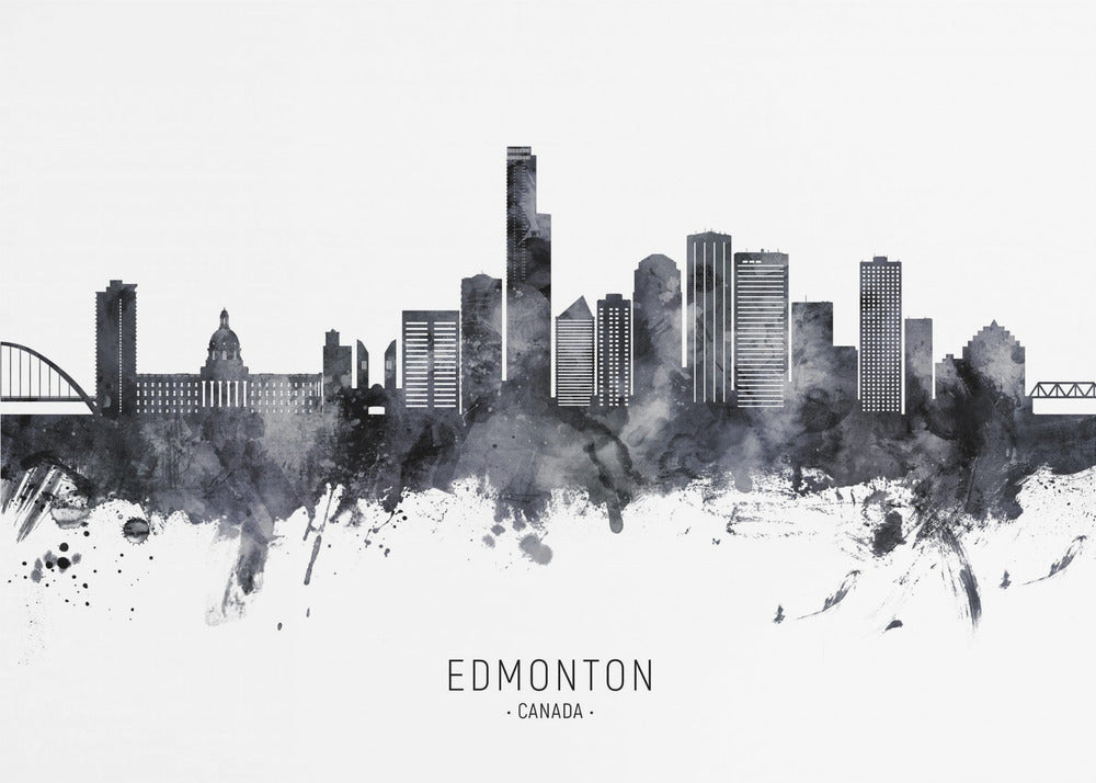 Wall art Edmonton Canada Skyline-Canvas Print-DECOROLALA