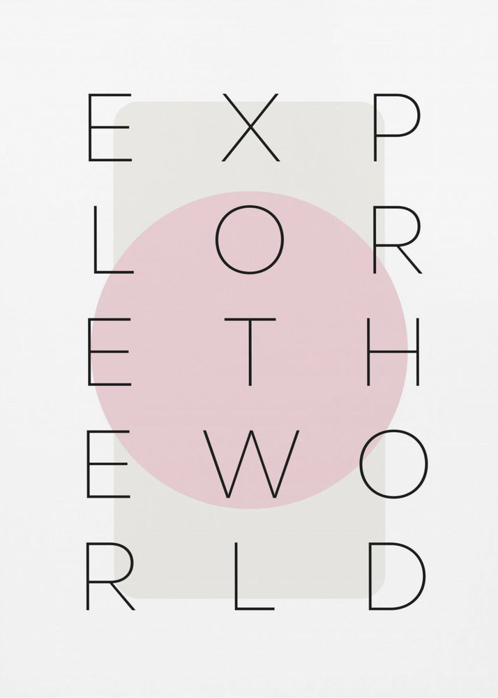 Wall art Explore the world - pink-canvas-DECOROLALA