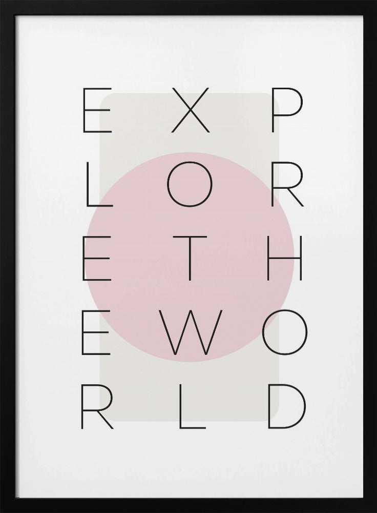 Wall art Explore the world - pink-canvas-DECOROLALA