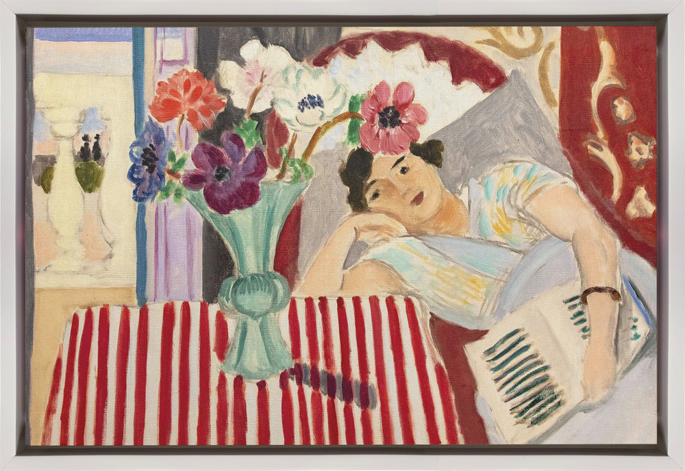 Wall art Femme Et Anémones-Canvas Print-DECOROLALA