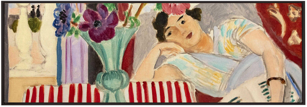 Wall art Femme Et Anémones-Canvas Print-DECOROLALA