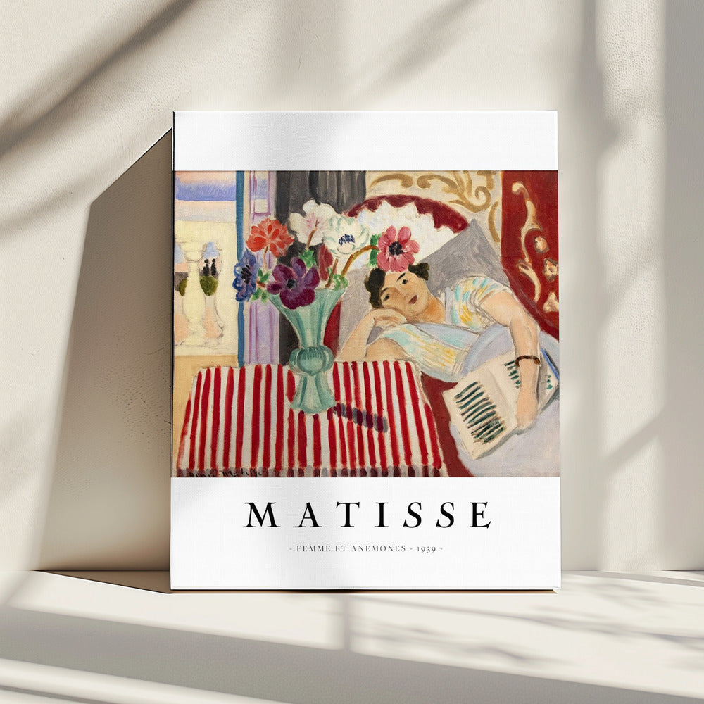 Wall art Femme Et Anémones-canvas prints-DECOROLALA