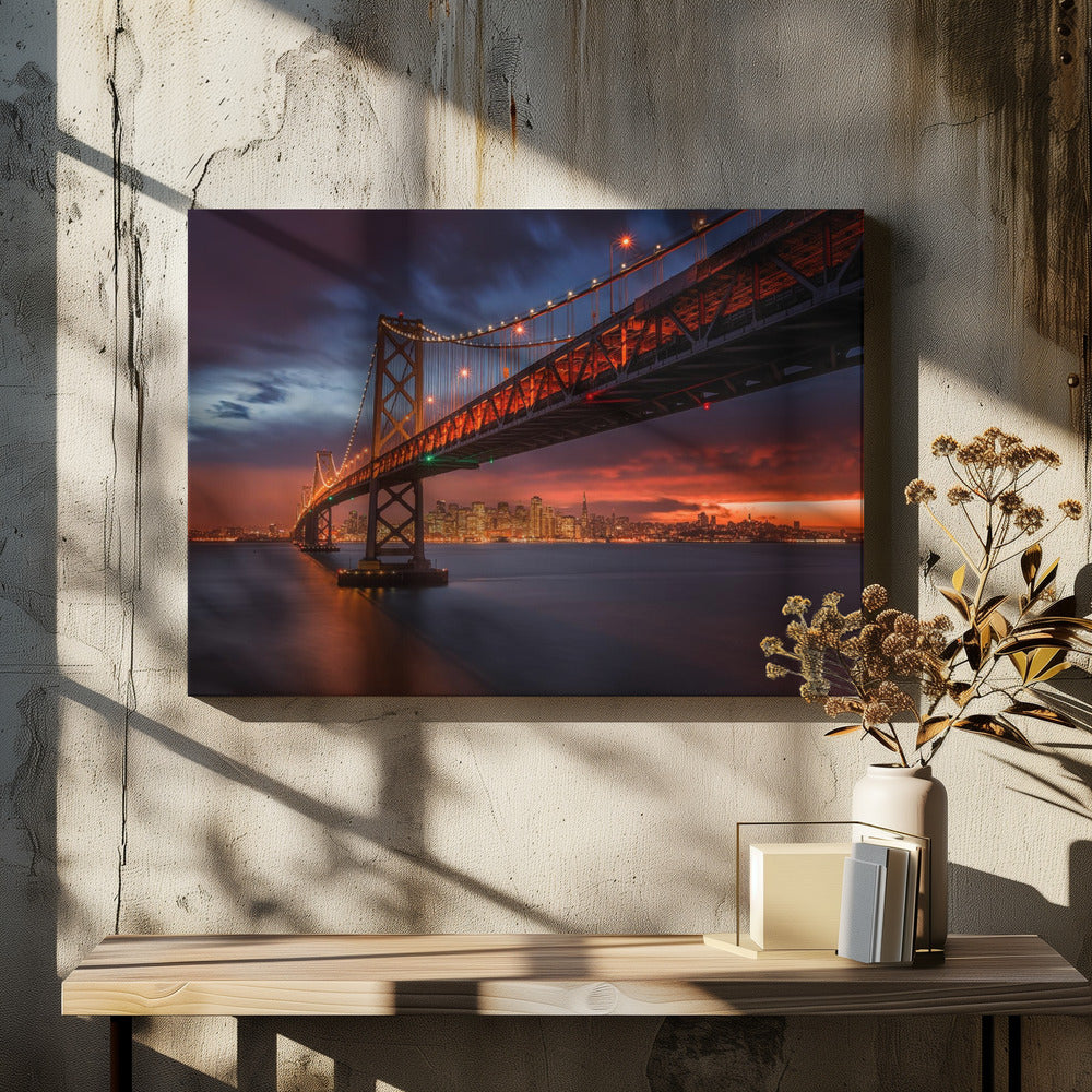 Wall art Fire over San Francisco-Canvas Print-DECOROLALA