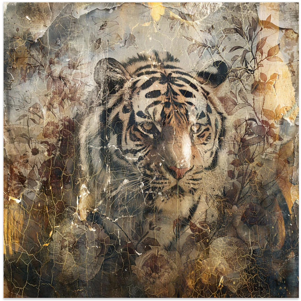 Wall art Floral Animals Vintage Art Illustration 27-canvas-DECOROLALA