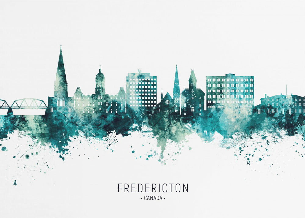 Wall art Fredericton Canada Skyline-Canvas Print-DECOROLALA
