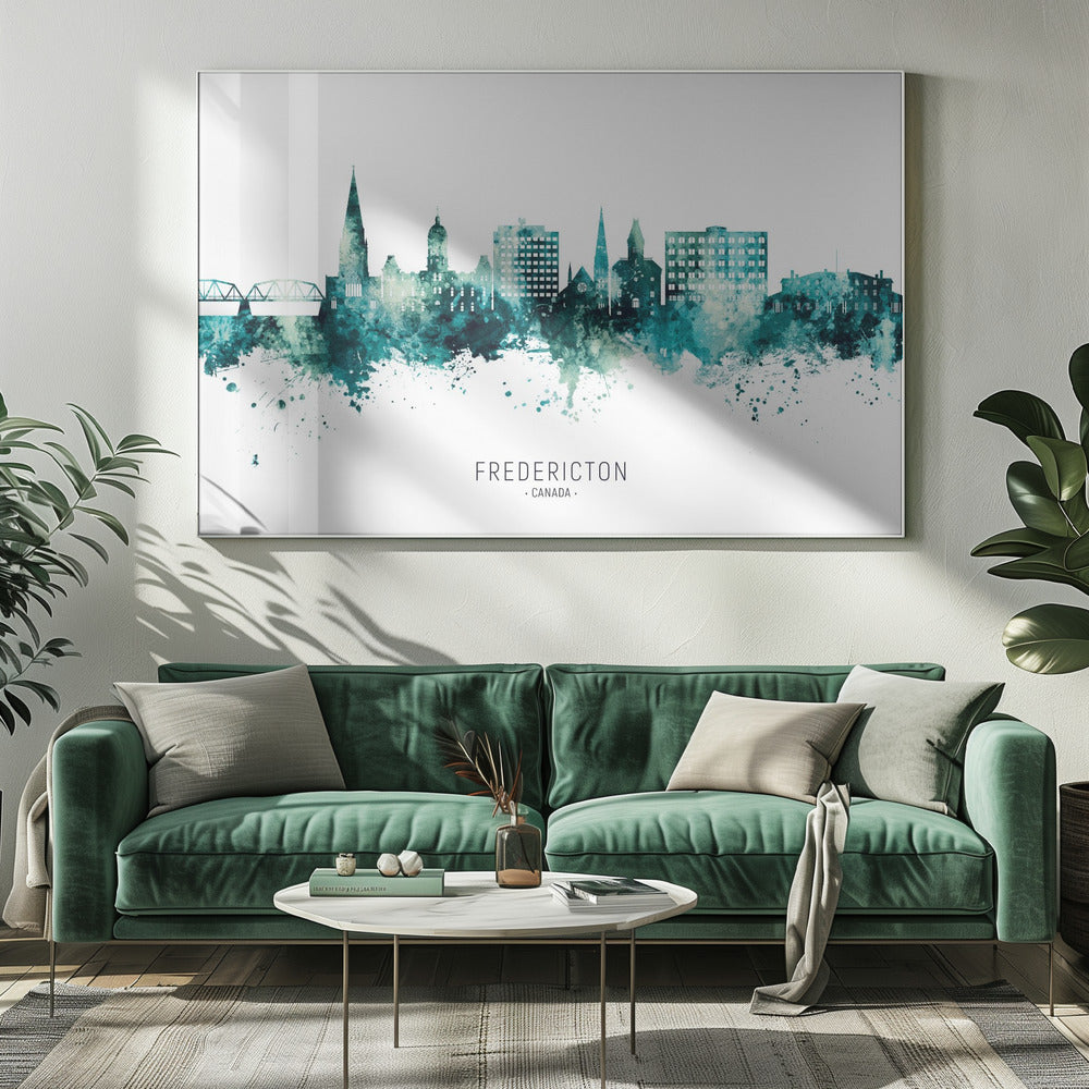 Wall art Fredericton Canada Skyline-Canvas Print-DECOROLALA