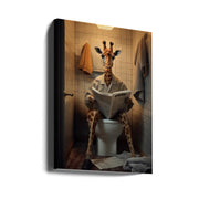 Wall art Giraffe In the Toilet-Canvas Print-DECOROLALA